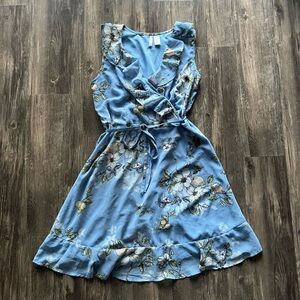 Japna Lemon Print Summer Mini Dress Sz M